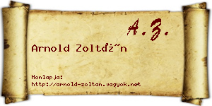Arnold Zoltán névjegykártya