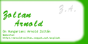 zoltan arnold business card