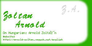 zoltan arnold business card
